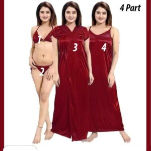 4 part nighty dress best quality