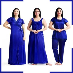 4 Part Blue Color Nighty